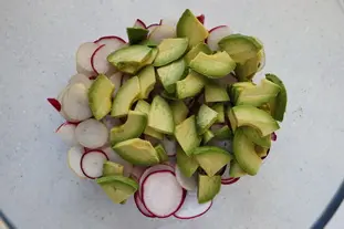Spring radish and avocado salad