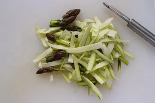 Raw green asparagus salad