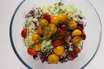 Cherry tomato and two cabbage salad