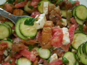 Greek salad with chicken