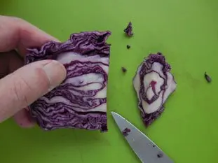 Red cabbage salad with chives : Photo of step #4