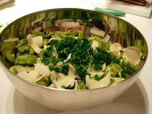 Broad bean salad with Parmesan : Photo of step #10