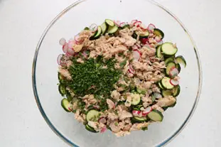 Crunchy courgette and mushroom salad : Photo of step #5