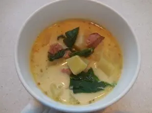 Late Winter Soup with Fresh Spinach