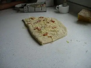 Fougasse with bacon and Comté : Photo of step #11