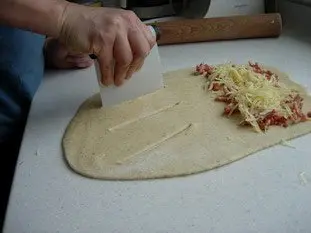 Fougasse with bacon and Comté : Photo of step #7