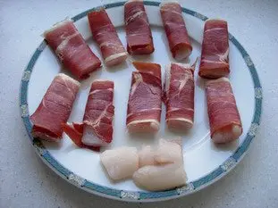 Rolls of fish in smoked ham : Photo of step #6