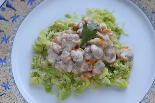 Cockles and cabbage with smoky cream sauce