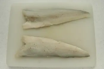 Whiting fillet with mustard carrots