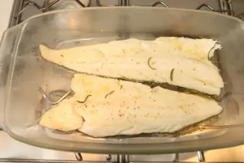 Whiting fillet with mustard carrots