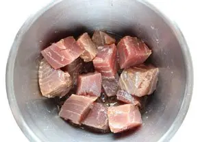 Curried tuna cubes
