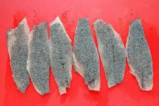 Canapés of red mullet with poppy seeds : Photo of step #26