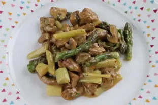 Veal with mushrooms and green asparagus : Photo of step #26