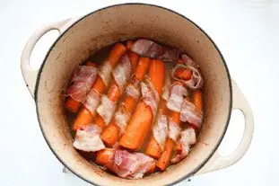 Confit of carrots with bacon : Photo of step #7