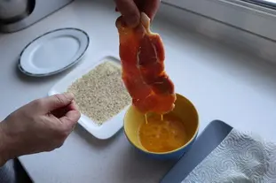 Escalopes in a sesame crust