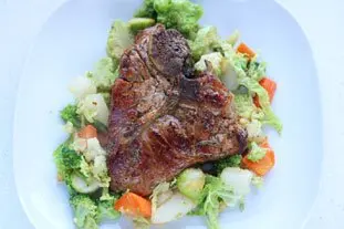 Veal Chop With Assortment of Vegetables