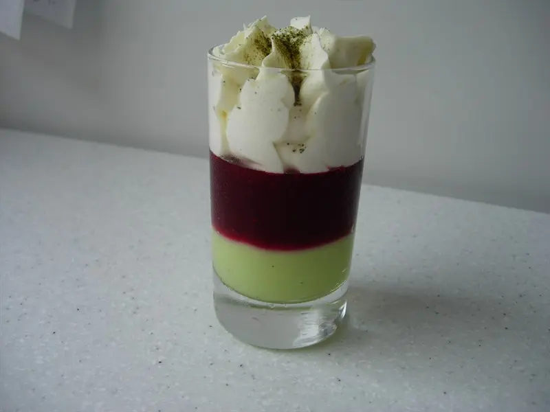 Blackcurrant, vanilla and lime verrine 