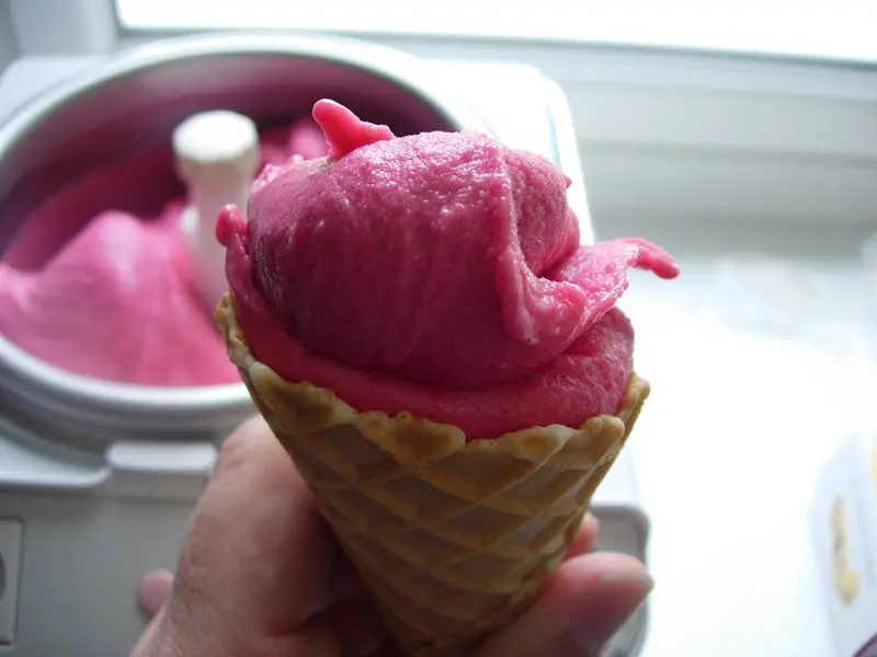 Blackcurrant sorbet for Edith
