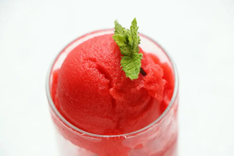 Strawberry-mint sorbet