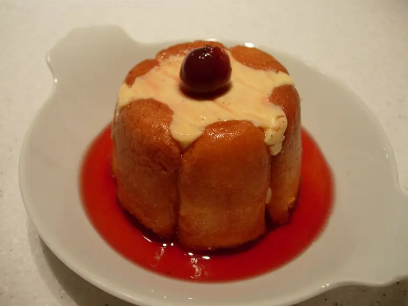 Individual charlottes with morello cherries