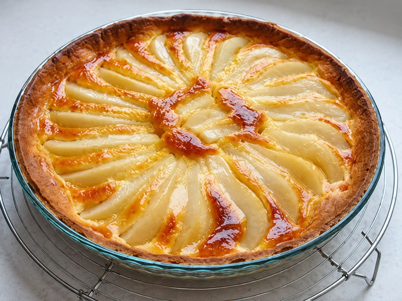 Pear tart with almond cream