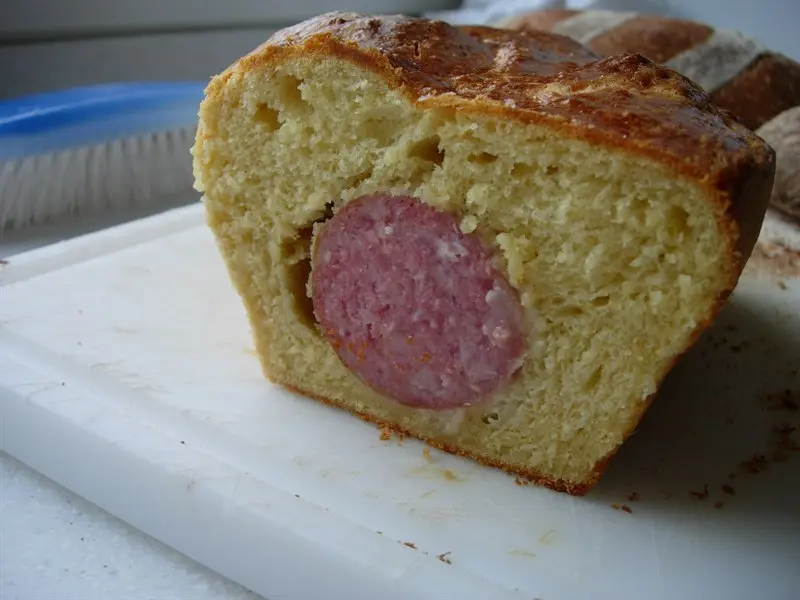 Sausage in brioche
