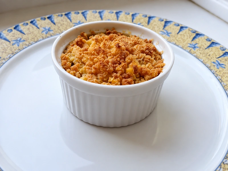 Sausage mushroom and cheese crumble