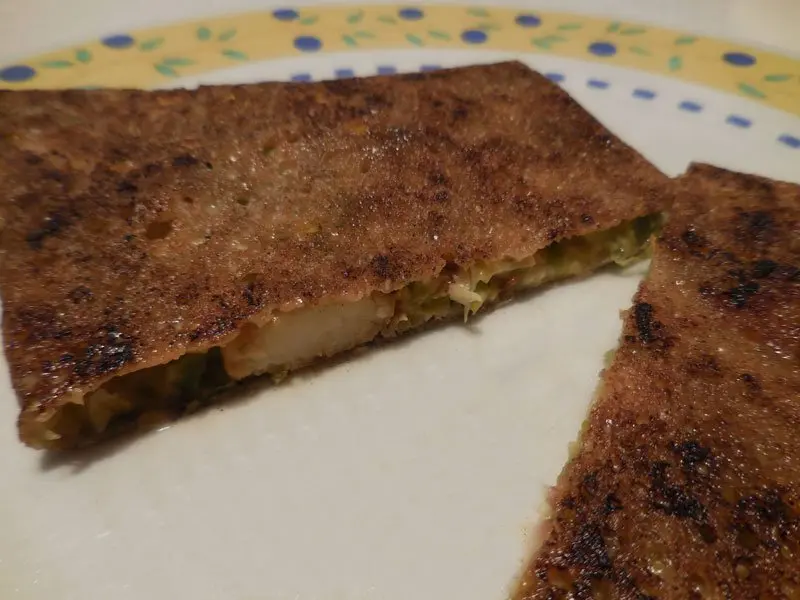 Scallop and leek pancakes