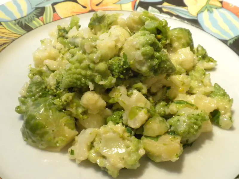 Quartet of brassicas with cream 