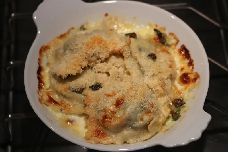 Spinach and ricotta ravioli