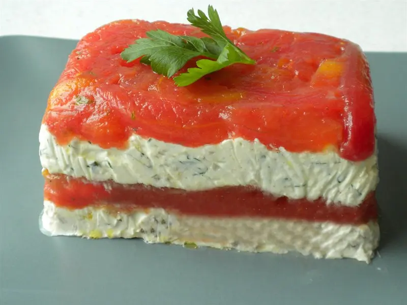 Tomato and cream cheese terrine