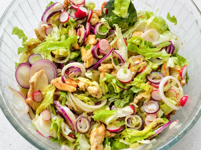 Warm chicken salad