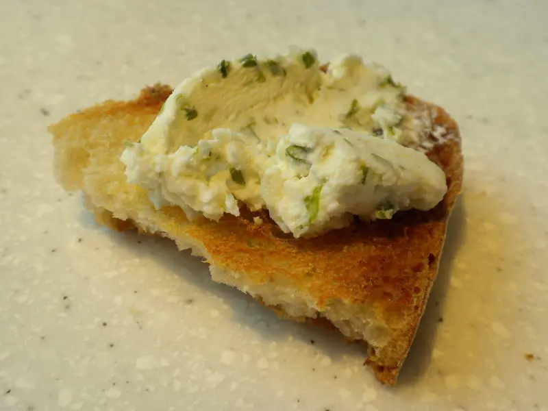 Like a Boursin with garlic and herbs