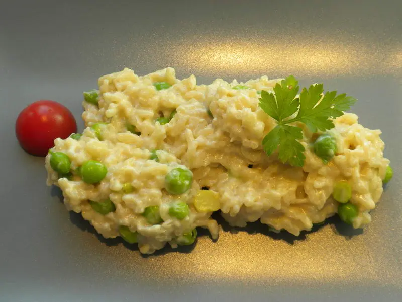 Pea risotto "Mantecare"