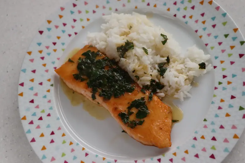 Fillet of salmon meunière