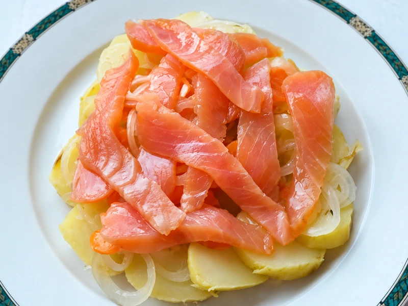 Salmon marinated like herring