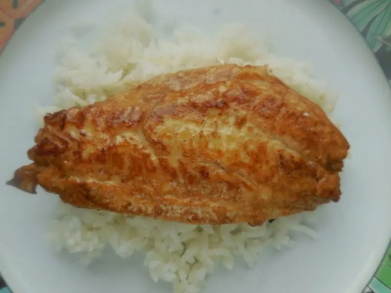 Red sea bream fillets in a soy-sauce marinade