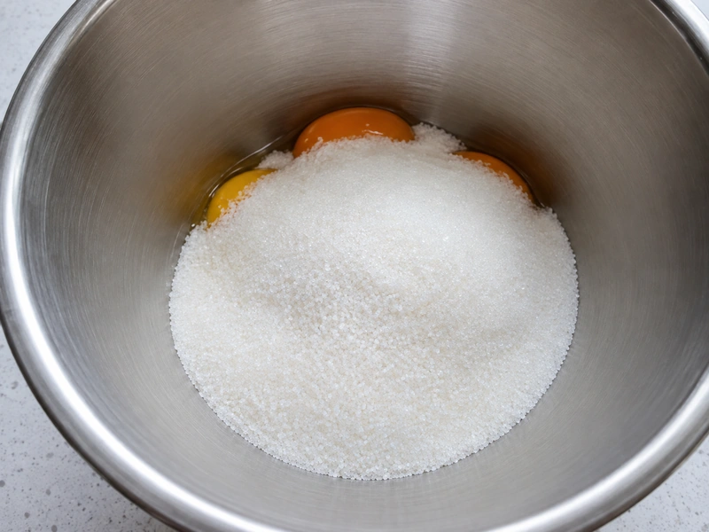 You should not leave egg yolks in contact with sugar