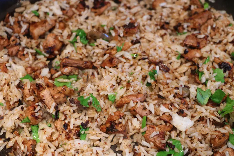 Cajun pork with rice.