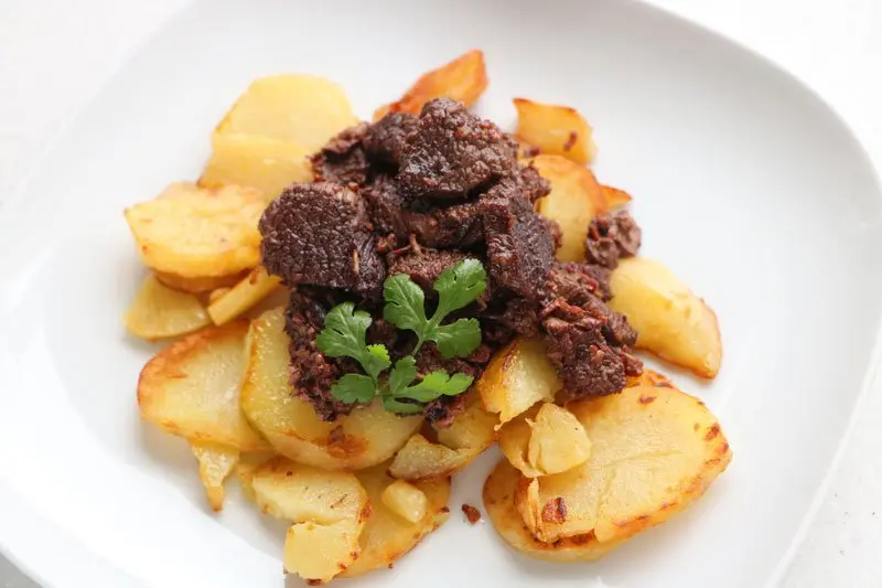 Beef braised in reduced red wine