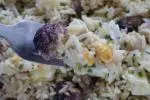 Rice and purple-sprouting broccoli salad