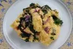 Polenta with beetroot tops