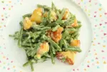 Green beans and potatoes with Morbier cream sauce