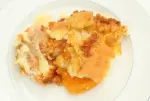 Apricot clafoutis with almond cream