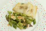 Pollock Fillet with Green Asparagus and Almonds