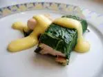 Salmon chard rolls