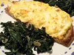 Gratin slices with spinach