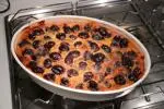 Creamy plum and pear clafoutis