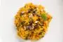 Risotto with turmeric and toasted sunflower and pumpkin seeds.