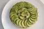 Puff pastry, cream cheese with herbs, sliced avocado and lime juice.